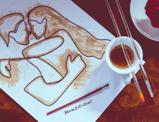 Il disegno al caffè, composizione foto e arte