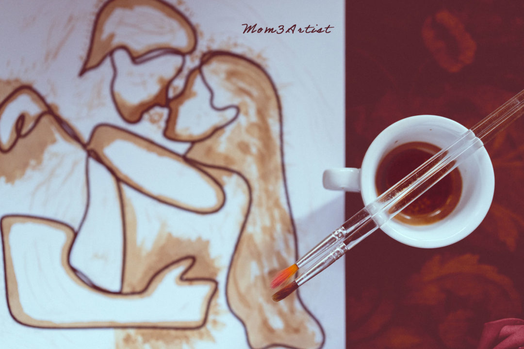 Il disegno al caffè, composizione foto e arte